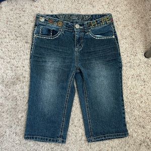 GIRLS squeeze jeans Capri size 12 adjustable waist